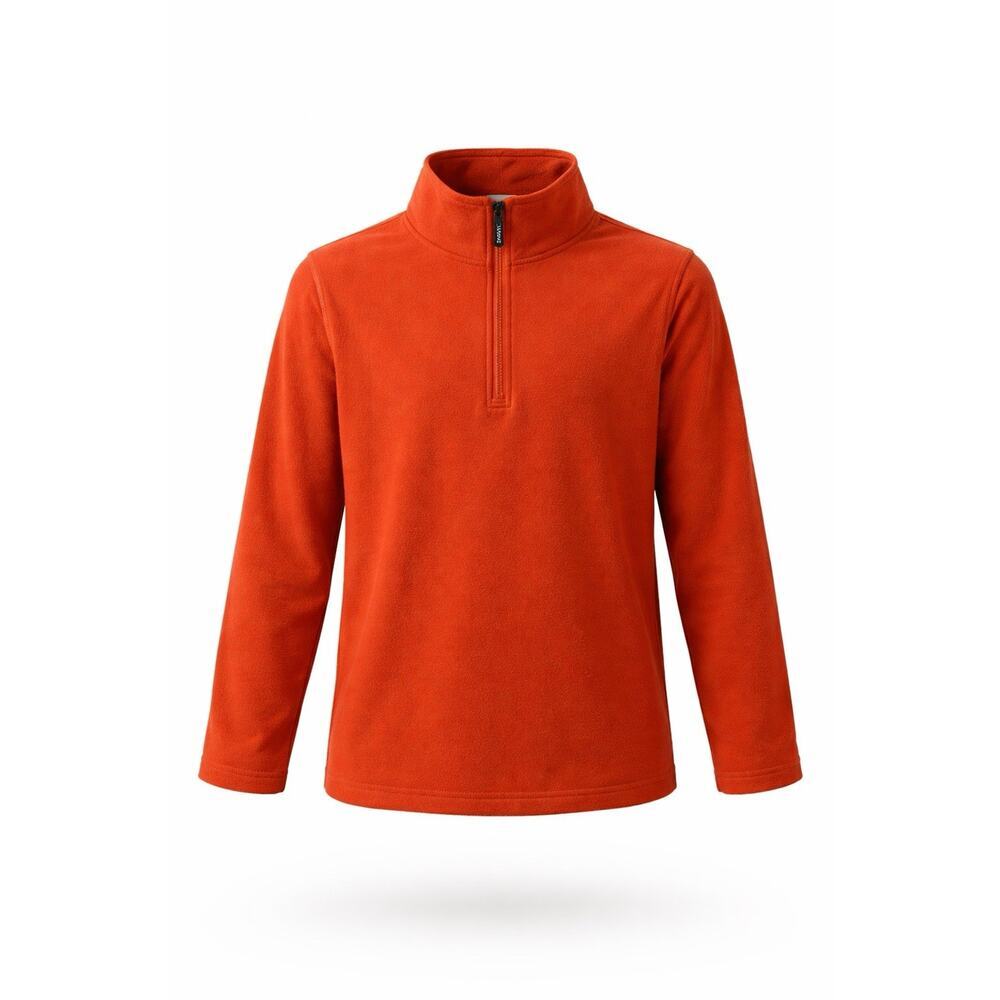 Lands End Kids XL 18-20 Orange Fleece Pullover 1/4 Zip Jacket Sweater